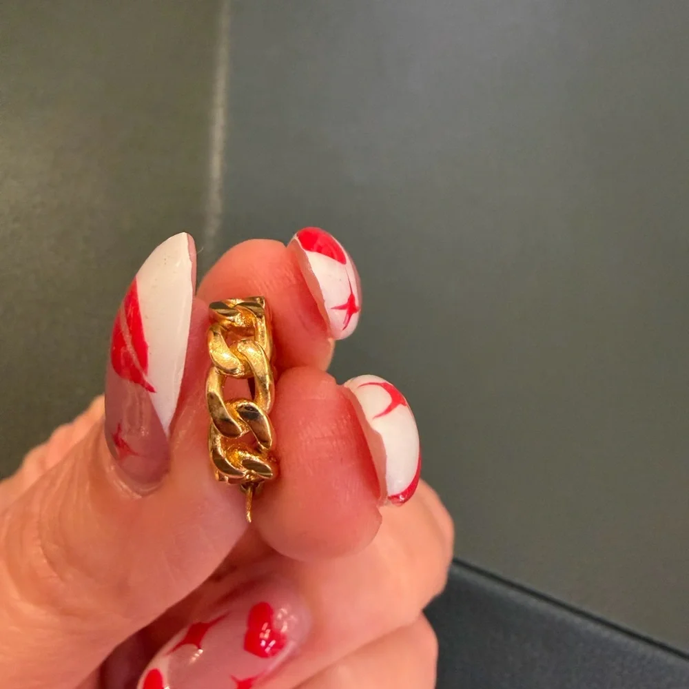 Celine gold hoop earrings; worn 3x - Picture 7 of 7